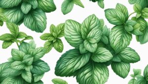 white mint plant background aesthetic illustration wallpaper 1