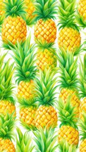 white pineapple ananas fruit pattern background aesthetic illustration wallpaper 4