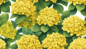 yellow hydrangea ortensia flower aesthetic background wallpaper illustration 1