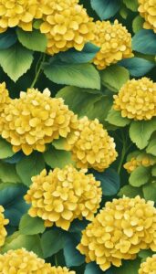 yellow hydrangea ortensia flower aesthetic background wallpaper illustration 3