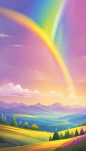 yellow rainbow background wallpaper aesthetic illustration 4