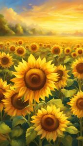 yellow sunflower background illustration aesthetic 2