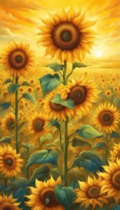 yellow sunflower background illustration aesthetic 3