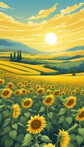 yellow sunflower background illustration aesthetic 4