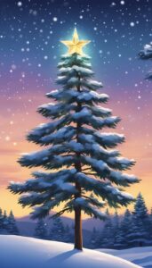 Christmas pine tree background aesthetic wallpaper illustration 2