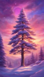 Christmas pine tree background aesthetic wallpaper illustration 3