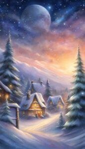 Christmas snow winter background wallpaper illustration aesthetic 3
