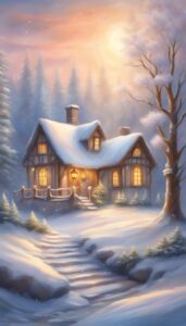 Christmas snow winter background wallpaper illustration aesthetic 5
