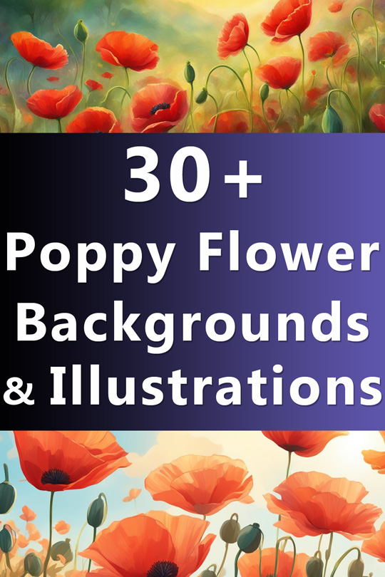 Poppy Flower Backgrounds, Wallpapers, Illustrations