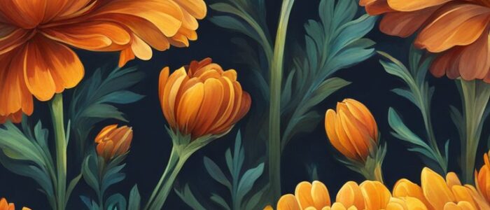 black dark marigold flower background wallpaper aesthetic illustration 3