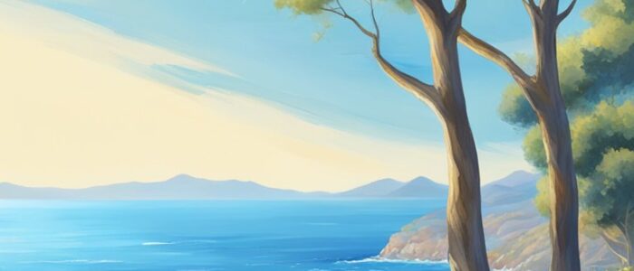 blue Mediterranean background wallpaper aesthetic illustration 2