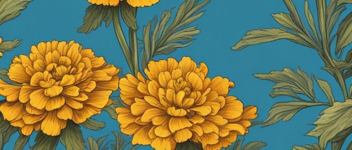 blue marigold flower background wallpaper aesthetic illustration 1