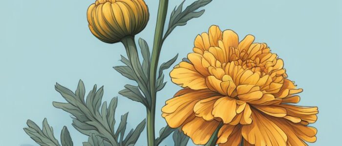 blue marigold flower background wallpaper aesthetic illustration 4
