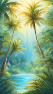 blue palm tree background wallpaper aesthetic illustration 1