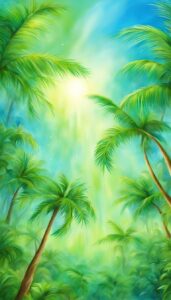 blue palm tree background wallpaper aesthetic illustration 3