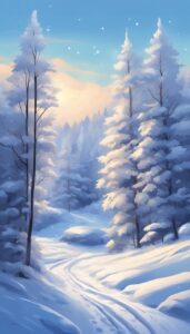 blue snow winter background wallpaper illustration aesthetic 3
