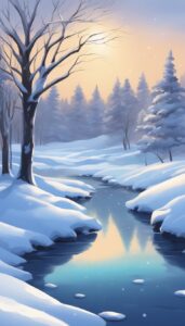blue snow winter background wallpaper illustration aesthetic 4