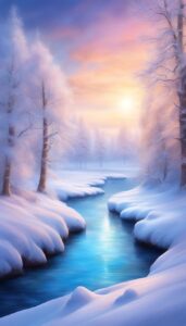 blue snow winter background wallpaper illustration aesthetic 5