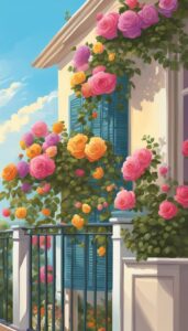 climbing roses on balcony romantic idea 1