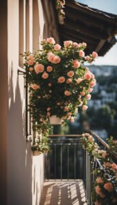 climbing roses on balcony romantic idea 3