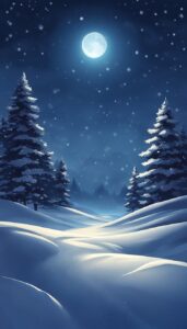 dark night snow winter background wallpaper illustration aesthetic 1