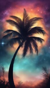 dark palm tree background wallpaper aesthetic illustration 5