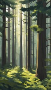 drawing pine tree background aesthetic wallpaper illustration 1