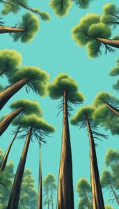 drawing pine tree background aesthetic wallpaper illustration 3