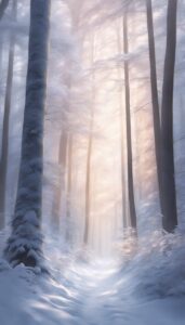 forest snow winter background wallpaper illustration aesthetic 5