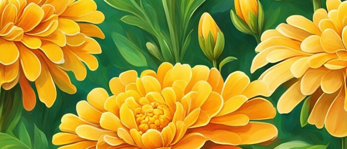 green marigold flower background wallpaper aesthetic illustration 4