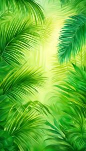 green palm tree background wallpaper aesthetic illustration 1