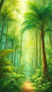 green palm tree background wallpaper aesthetic illustration 2