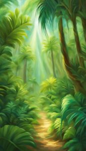 green palm tree background wallpaper aesthetic illustration 3