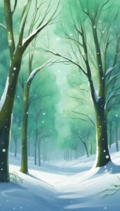 green snow winter background wallpaper illustration aesthetic 2