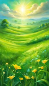 green sunny background wallpaper aesthetic illustration 2