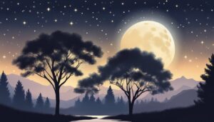 landscape night background wallpaper aesthetic illustration 1