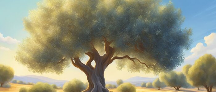 landscape olive tree background wallpaper aesthetic illustration 2