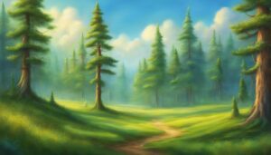 landscape pine tree background aesthetic wallpaper illustration 2