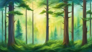 landscape pine tree background aesthetic wallpaper illustration 3