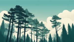 landscape pine tree background aesthetic wallpaper illustration 4