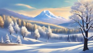 landscape snow winter background wallpaper illustration aesthetic 2