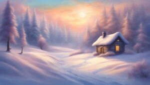 landscape snow winter background wallpaper illustration aesthetic 3