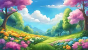 landscape sunny background wallpaper aesthetic illustration 1