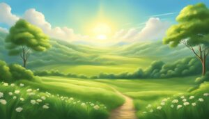 landscape sunny background wallpaper aesthetic illustration 3