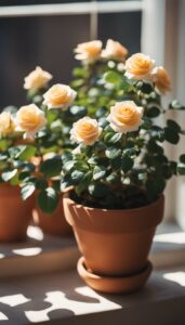 miniature roses in pot idea 1