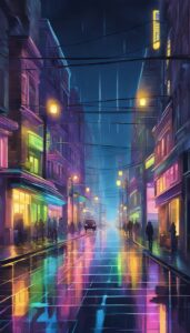 neon city night background wallpaper aesthetic illustration 1