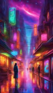 neon city night background wallpaper aesthetic illustration 4