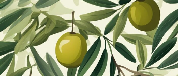 olive tree leaves pattern background wallpaper aesthetic illustration 1