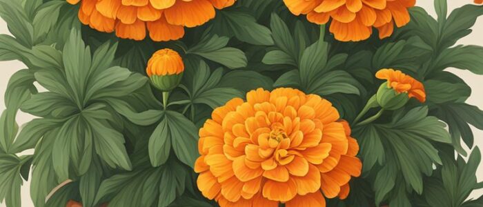 orange marigold flower background wallpaper aesthetic illustration 2