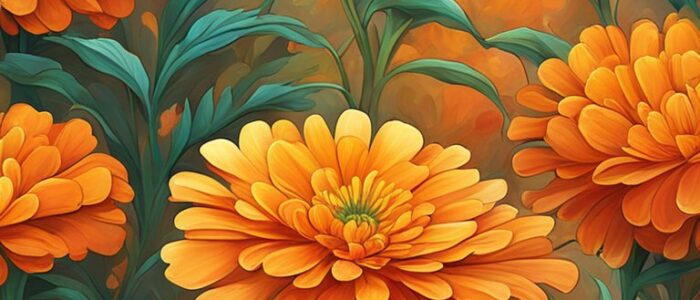 orange marigold flower background wallpaper aesthetic illustration 4